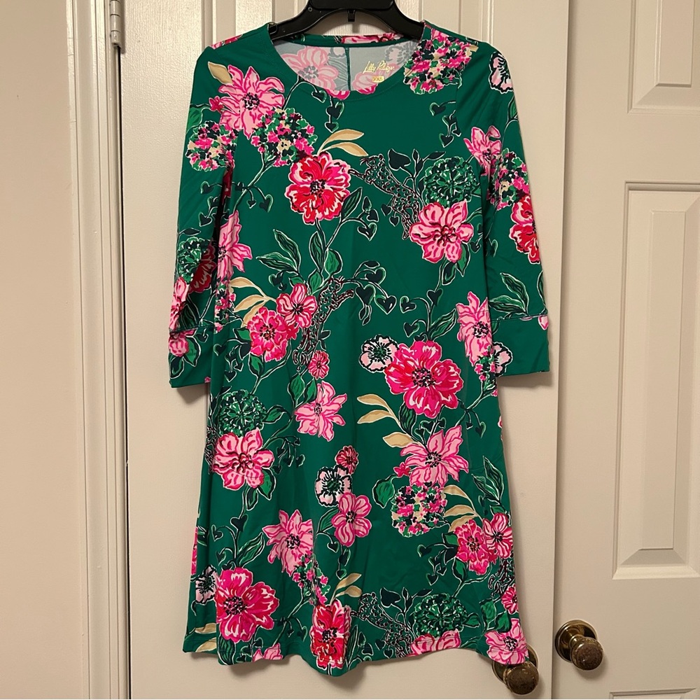 Lilly Pulitzer UPF 50+ Solia ChillyLilly Dress Multi Safari Sanctuary Size XXS